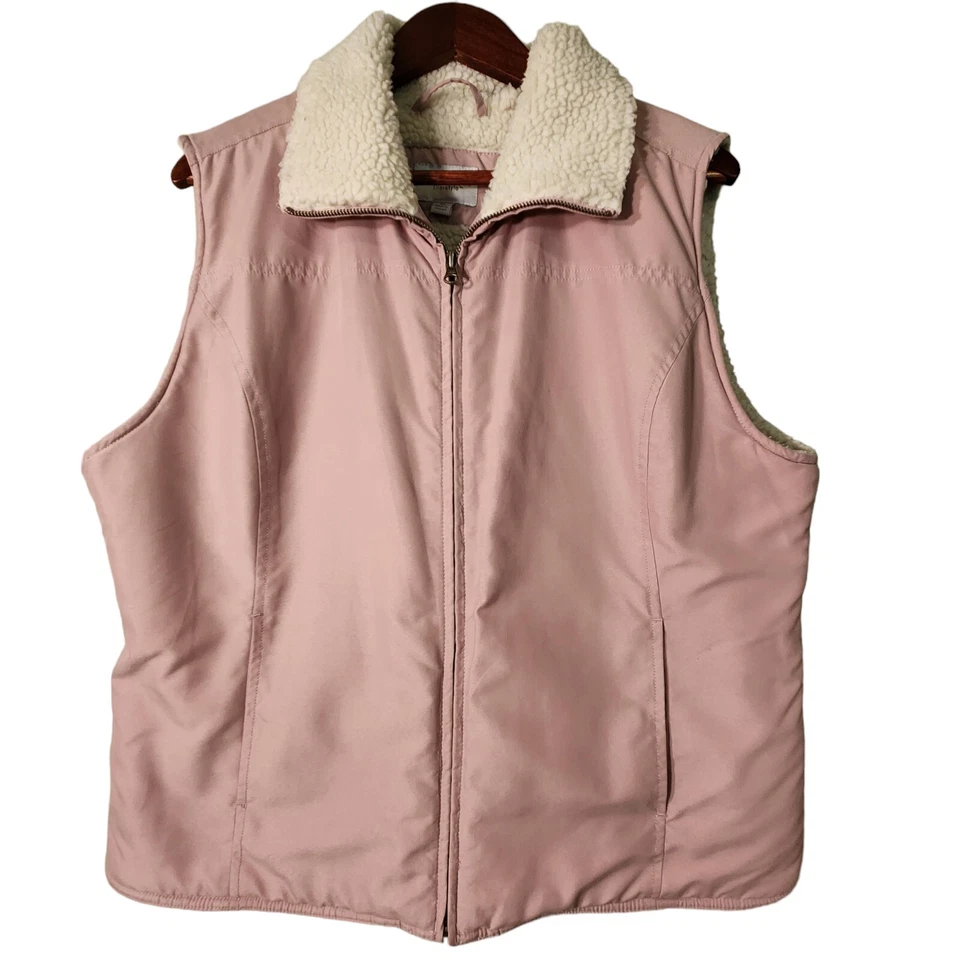 Chaleco Sonoma Mujer Talla XL Rosa Imitación Sherpa Forro Cremallera Completa Foto 2 de 4