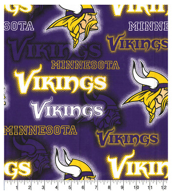 NFL MINNESOTA VIKINGS - DOT 100% Cotton Fabric 1/4 yd, 9'' x 44''