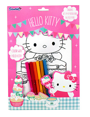 HELLO KITTY Poster Set 18tlg. ''TEA PARTY'' 12 Poster DIN A4 & 6 Fasermaler COOL