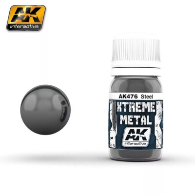 AK Interactive AK476 - Xtreme Metal Steel 30ml - Neu