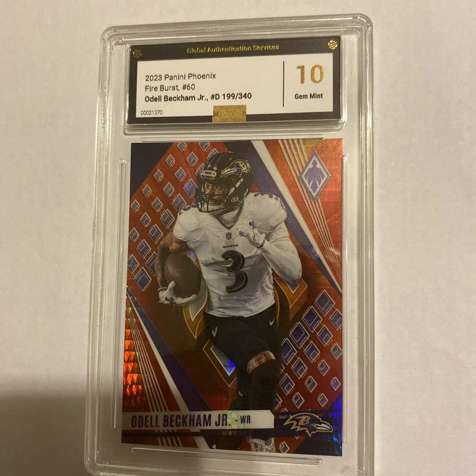 2023 Panini Phoenix - Odell Beckham Jr. #60 Fire Burst /340 Ravens Mint 10 - Image 2 of 4