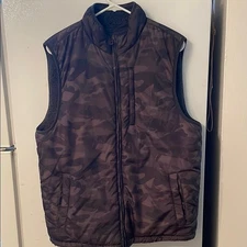 Original Weatherproof vintage Men's Medium Green Camouflage/Fleece Puffer Vest