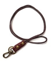 Genuine Leather Rope Necklace Lanyard for Key ID Badge Holder, Lobster Claw C...