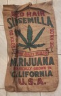 VTG 1990s RED HAIR Sinsemilla Marijuana BURLAP Bag Organic California 33"x21"