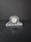 Vtg Waterford Crystal Small Mini Mantle Clock w/Waterford Clock Face Works Great