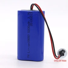 2400~6400Mah 3.7v 2P Li-ion Rechargeable Battery Pack with SM 2.54 Male Plug