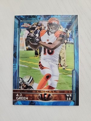 2015 Topps Chrome - Hot Box Blue Diamond Refractor AJ Green #28 Bengals