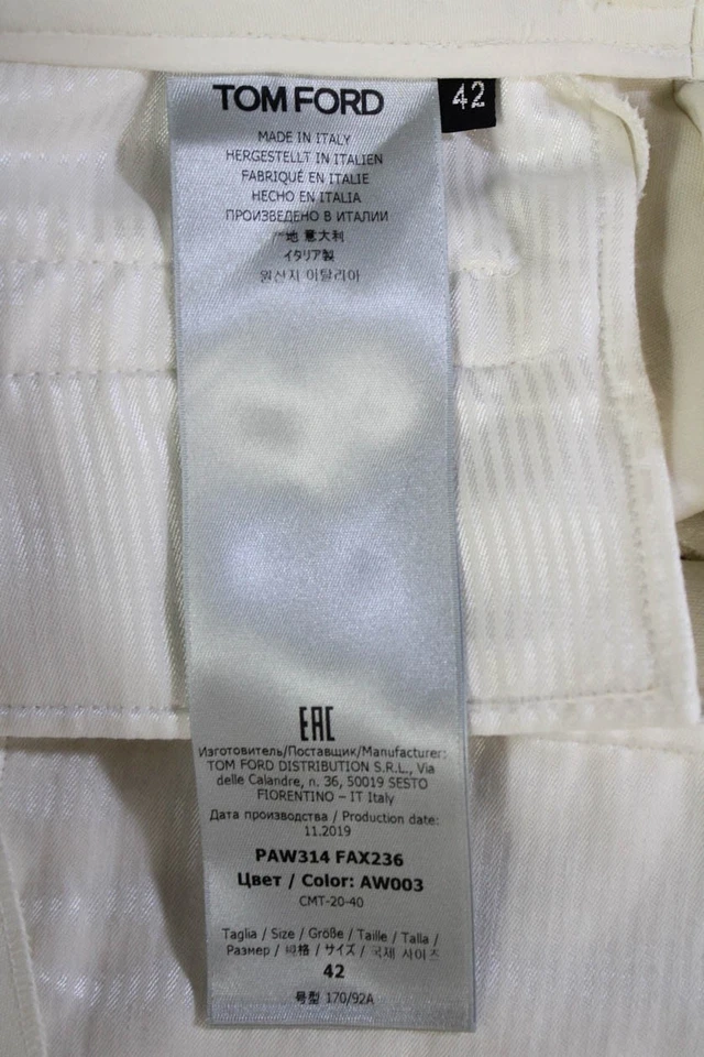 Pantalones de vestir Tom Ford unisex blancos talla 42 Foto 4 de 4
