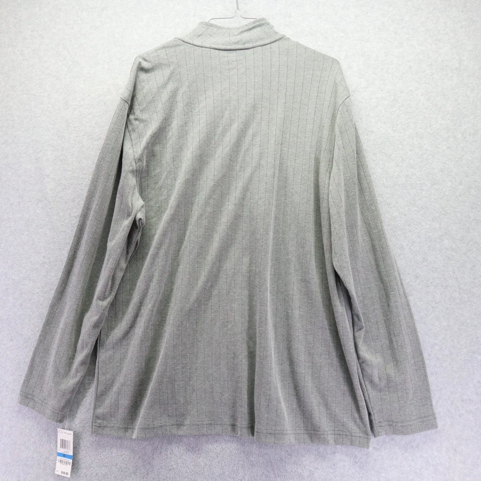 Via Europa 1/4 Zip Pullover Mens XL Casual Knit Mock Neck Gray Long Sleeve NWT - Image 2 of 4