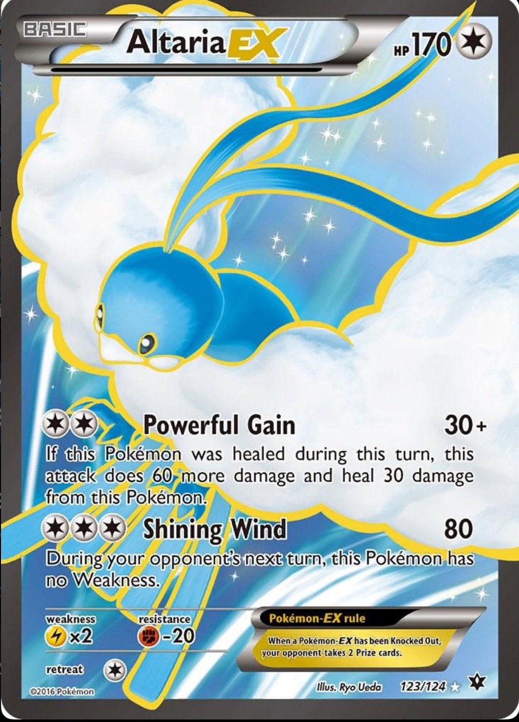 Altaria EX 123/124 Full Art Holo Pokemon Fates Collide NM