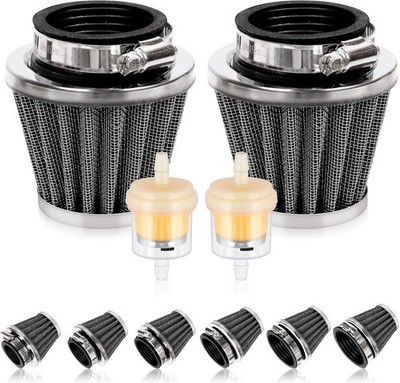 2 Stück 38 mm Motorrad Luftfilter mit 2 Stück Kraftstofffilter Ersatz Sortiment Set