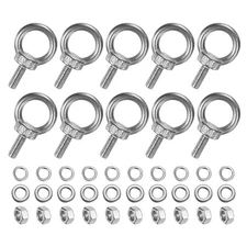 10-Sets Stainless Eyebolt M6x16mm Shoulder Lifting Eye Bolt with Nuts Washers