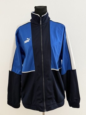 Puma Vintage Trainingsjacke L/XL Blau Schwarz 90s Track Jacket Sport Oversize