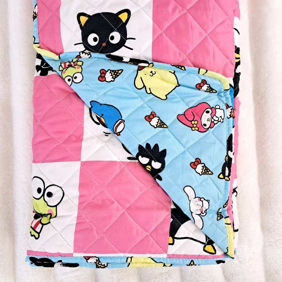 Hello Kitty and Friends Full Queen Quilted Blanket 90"X90" Pink - Image 3 of 4