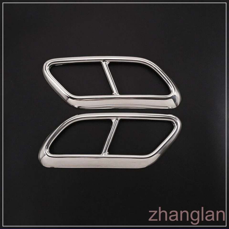 Tubo de punta de silenciador de escape trasero de titanio plateado 2p para Volvo S60 V60 2014-19 Foto 4 de 4