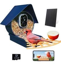 Birdkiss Smart Bird Feeder with Camera, Outdoor Bird Camera Solar Powered