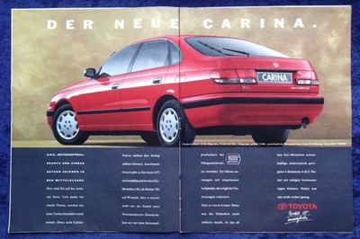 Toyota Carina Liftback 1,6 GLi, originale Werbung aus 1992,   Doppelseite!