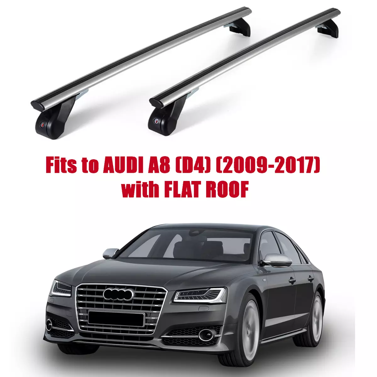 Premium Roof Rack Bars For AUDI A8 D4 2009 2017 Flat Roof AL302 138M