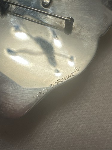 Signed Sergio Bustamante Sterling Silver Cheetah Brooch Pendant - Picture 11 of 11