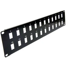 24-Port Keystone Jack Blank Patch Panel Plate Cat5e Cat6 RJ45 19" Rack Mount 2U