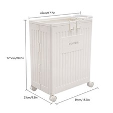 White Storage Box With Lid Universal Wheels Collapsible Storage Organizer