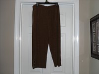 Chico's Traveler's Katie Button Crop Pants 3=16/18 Xl Chestnut Brown Chico's Traveler's Katie Button Crop Pants 3=16/18 Xl Chestnut Brown