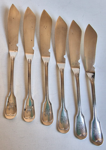 Christofle Fischmesser Chinon 6 Personen Monogram MW Frankreich