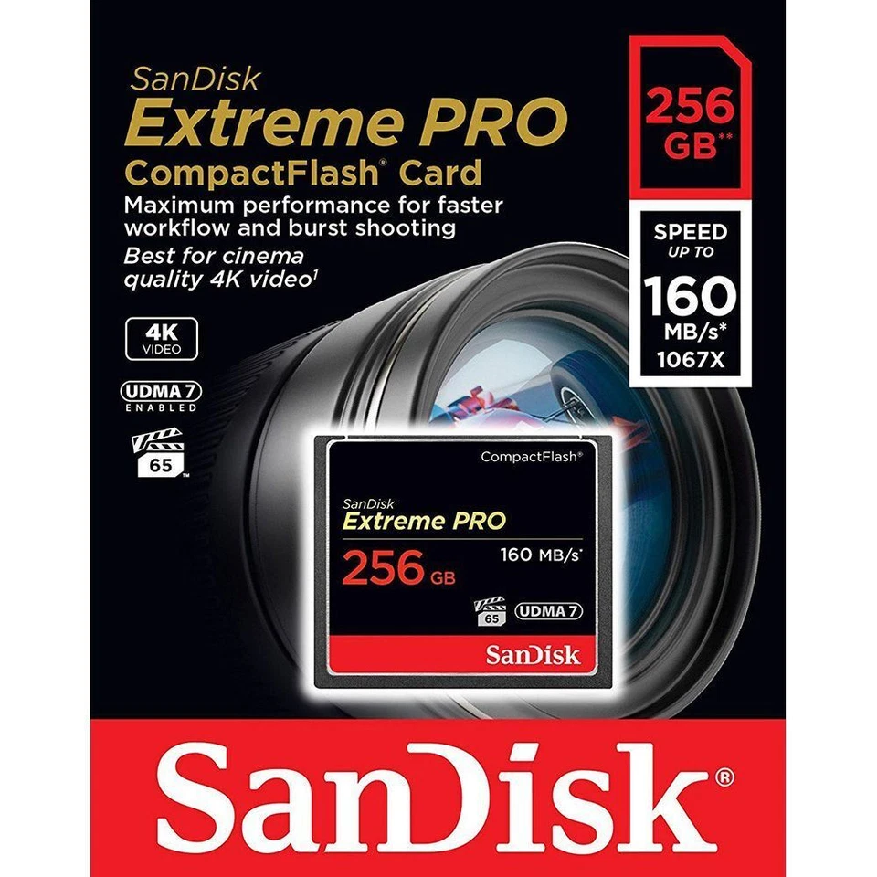 SanDisk Extreme Pro 160MB/sec Compact Flash Card 256GB SDCFXPS-256G-X46 - Image 3 of 4