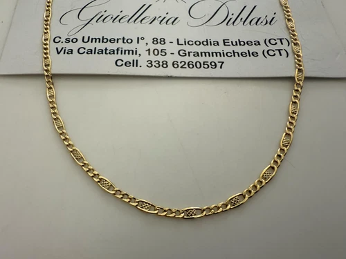 chaine or jaune 18 carats maille forçat 45 cm