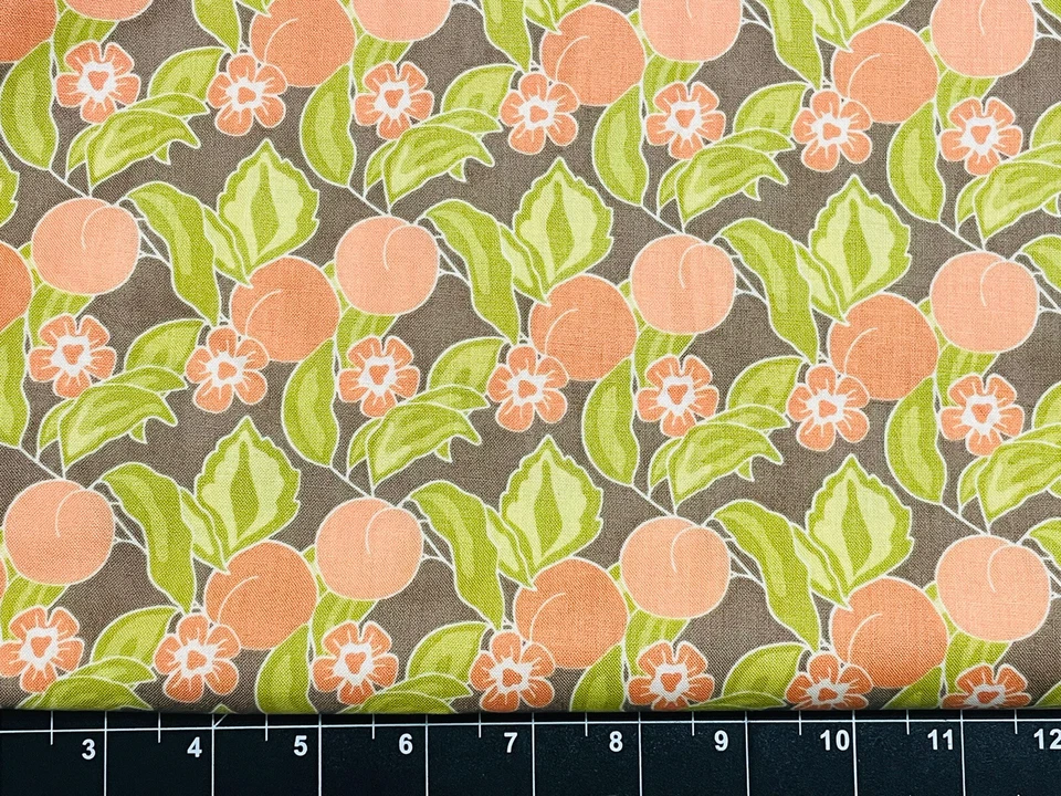 Tina Scrap 9"x21" OOP Moda Mirabelle Fig Tree Peach Flower Floral FABRIC COTTON - Image 2 of 2