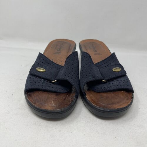 Flexus by Spring Step Kea Sandals Womens EU 36 US 5.5-6 Navy Slide Leather Italy - Picture 3 of 12