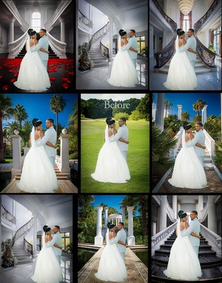 8X10 Photo With DIGITAL WEDDING BACKDROP &YOUR IMAGE SUPERIMPOSED