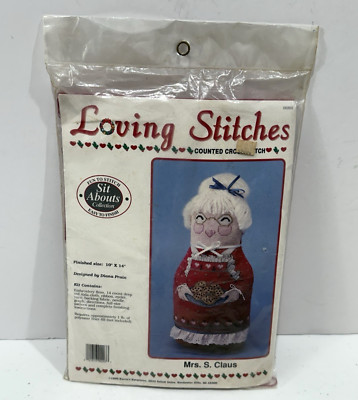 Loving Stitches Cross Stitch Kit Mrs. Santa Claus 1990 Sealed NOS #00203