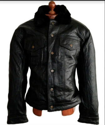 Mens RAF Aviator B3 Pilot Flying Bomber Real Shearling Sheepskin Leather Jacket