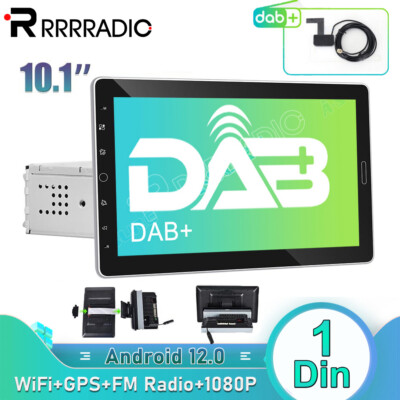Mit DAB+ 1 DIN Android 13.0 Autoradio 10.1'' Touch Screen GPS Navi BT WIFI FM RDS