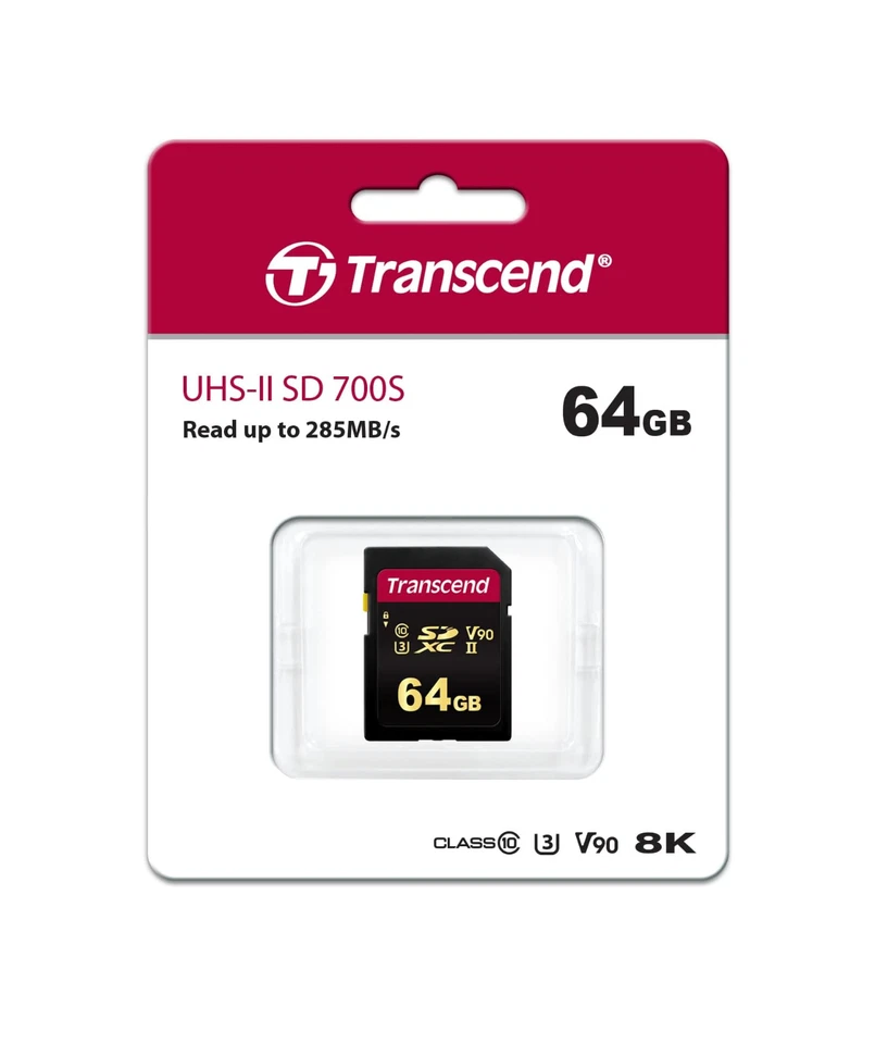 Transcend SDXC 700S Memory Card UHS- II, C10, U3, V90, 8K, Ultra HD TS64GSDC700S - Bild 2 von 4