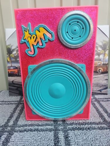 Custodia altoparlante Jem & The Holograms Back Stager glitter 1986 non testata - Foto 14 di 22