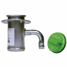 2"x4" Diesel Fuel Filler Neck with Angled Mounting Flange Cap & 5/8" Vent Tube