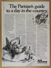 1969 Air France The Parisian's guide to a day in the country vintage print Ad