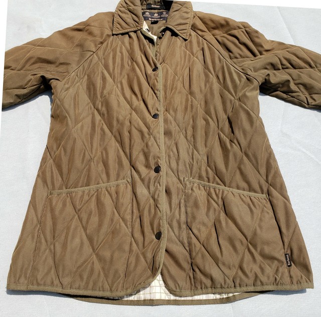 Women's Barbour Quilted Microfiber Jacket - size 10 Olive Green | eBay
