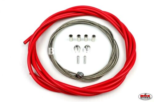 ProBMX 5mm Lined BMX Brake Cable Set - Suit Front & Rear - Pinky  Red - Photo 1/1