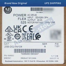 New Sealed Allen-Bradley 25B-D024N104 PowerFlex 525 11kW (15Hp) AC Drive 3 Phase