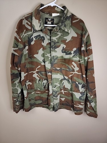 Vintage Men's Large Field And Fireside Camo Hunters Jacket 70s Chore Hunting