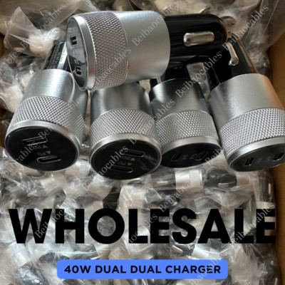 40W Dual USB Type-C Fast Car Charger Adapter For iPhone iPad Android Samsung Lot