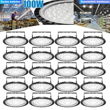 20 Pack 100W UFO LED High Bay Lights Daylight  Garage Shop Area Light Lighting