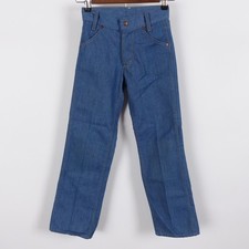 Vintage 1970s Sears Perma Prest Boys 12 Slim Jeans Size 22x24 Blue Pants Retro