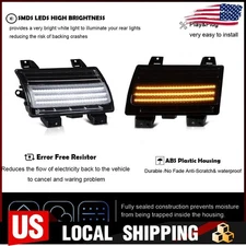 LED Front Fenders Lights Sequential Turn Signal DRL For Jeep Wrangler JL 2018-20