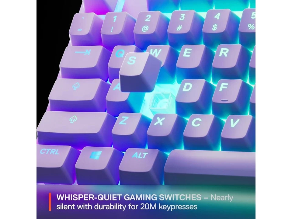 SteelSeries Apex 3 TKL Aqua RGB Gaming Keyboard - Tenkeyless Compact Form - Image 3 of 4
