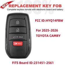 For 2025 Toyota Camry Remote Key Fob 8990h-12350 8990h-aq010 Hyq14fbw Unlocked