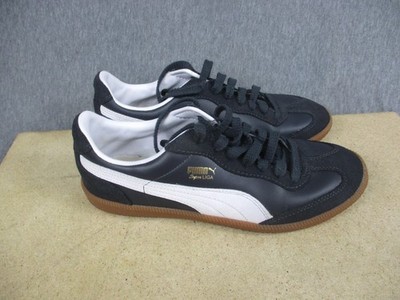 Puma Super Liga Shoes Mens Size 8 Black White Leather Indoor Soccer 356999-09